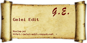 Gelei Edit névjegykártya